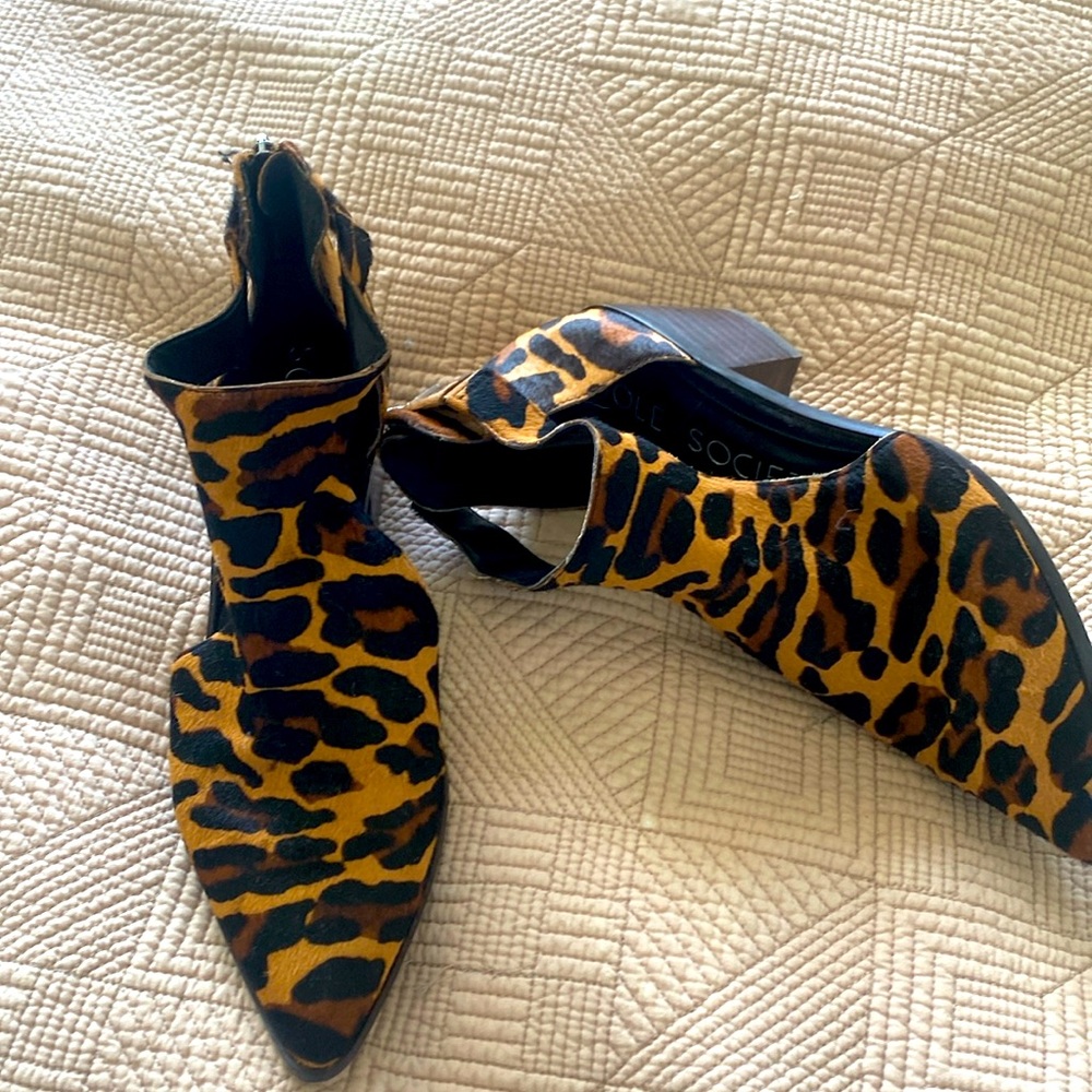 Sole Society leopard booties